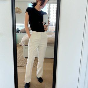 Uniqlo Off-white Stretch Ankle Pants